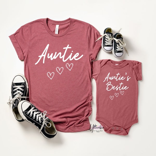 Personalized Auntie and Bestie Matching Set for Aunt Uncle Nephew and Niece - Custom Names Family Gift Set