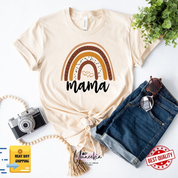 Boho Rainbow Mama Shirt, Rainbow Mama T-shirt, Rainbow Mama Shirt