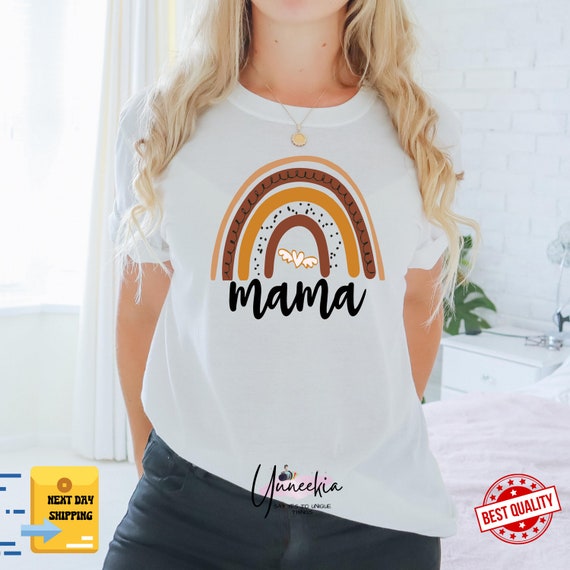 Boho Rainbow Mama Shirt, Rainbow Mama T-shirt, Rainbow Mama Shirt