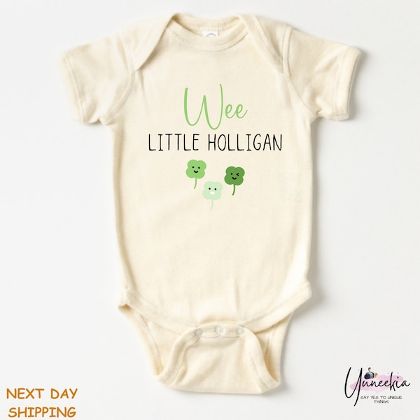 Body del Día de San Patricio - Vintage Natural Irish Baby Onesie®-Wee Little Hooligan Baby Onesie®