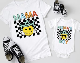 Mama and Mama's Boy Matching Shirts, Mom and Son Outfits, Matching Mommy & Baby T-Shirt Onesie®