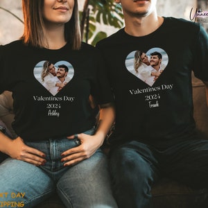 Valentines Matching Shirts, Custom Photo T-Shirt, Couple Personalized Name Valentines Day 2024 Tee