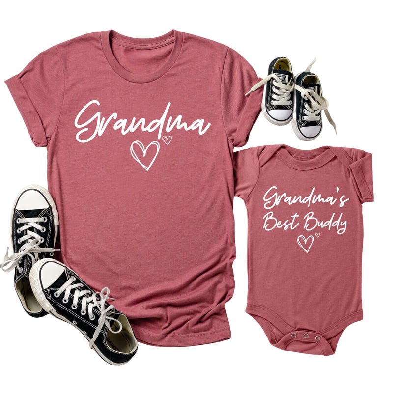 Grandma and Grandchild Matching Set - Funny Grandmother Shirt - New Grandma Gift - Baby Shower Outfit - Pregnancy Reveal Matching Tees