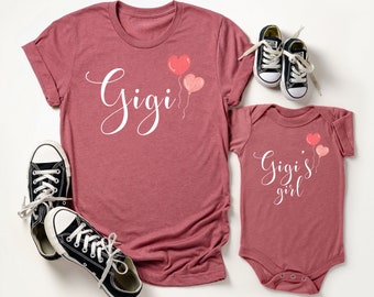 Gigi and Gigi's Girl Shirt, Matching Gigi & Me T-Shirts, New Grandmother Gift