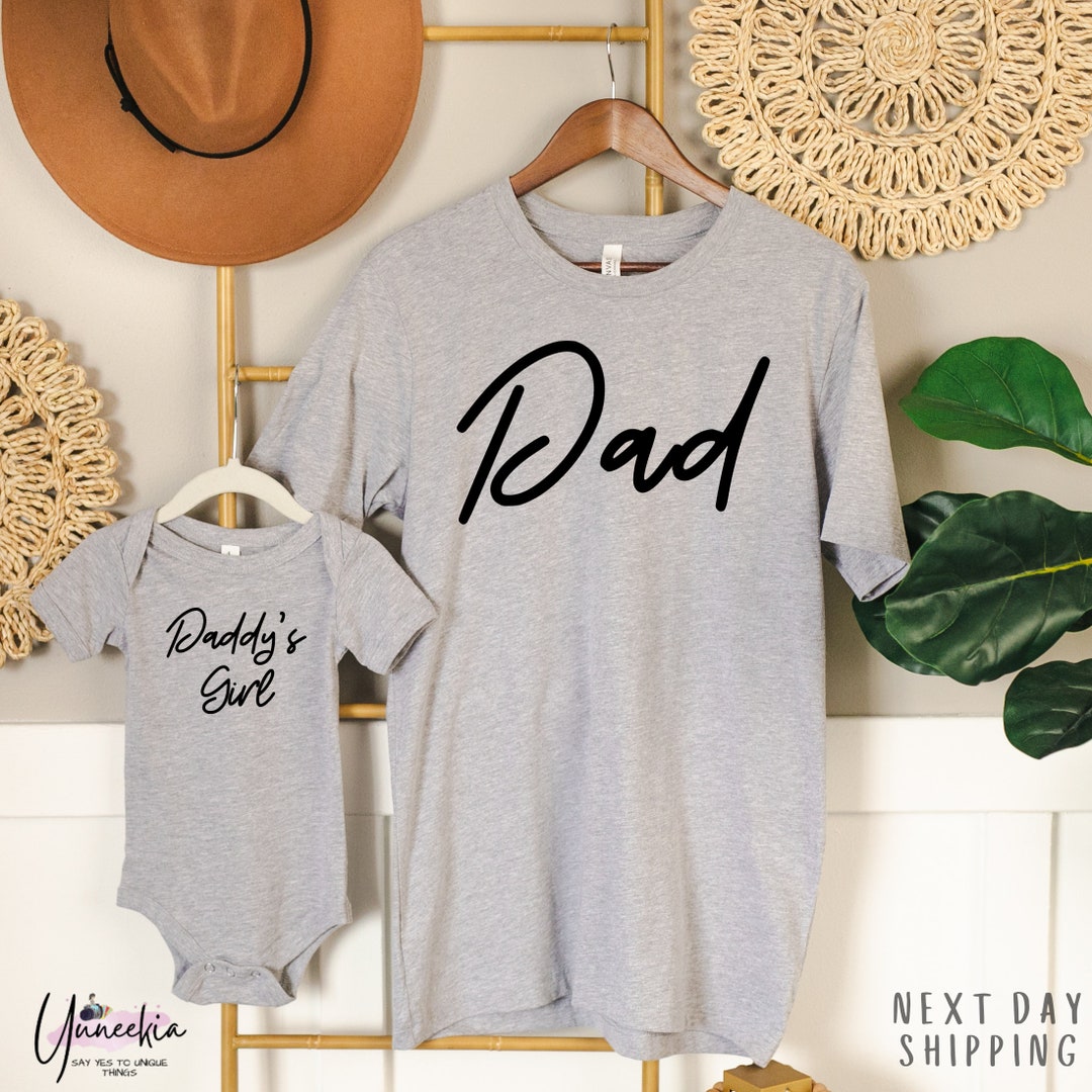 Daddys Girl Matching Set Dad Shirt Baby Onesie® New Dad Baby Shower Gift Idea for Newborn Baby