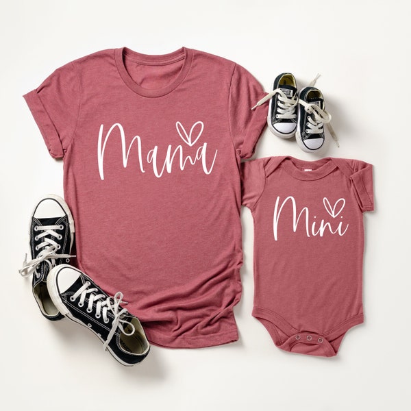 First Mother's Day Gift Mama Mini Matching Set Mama T-Shirt Mini Onesie® Toddler  Youth Sizes - New Mom Newborn Outfit Baby Shower Present