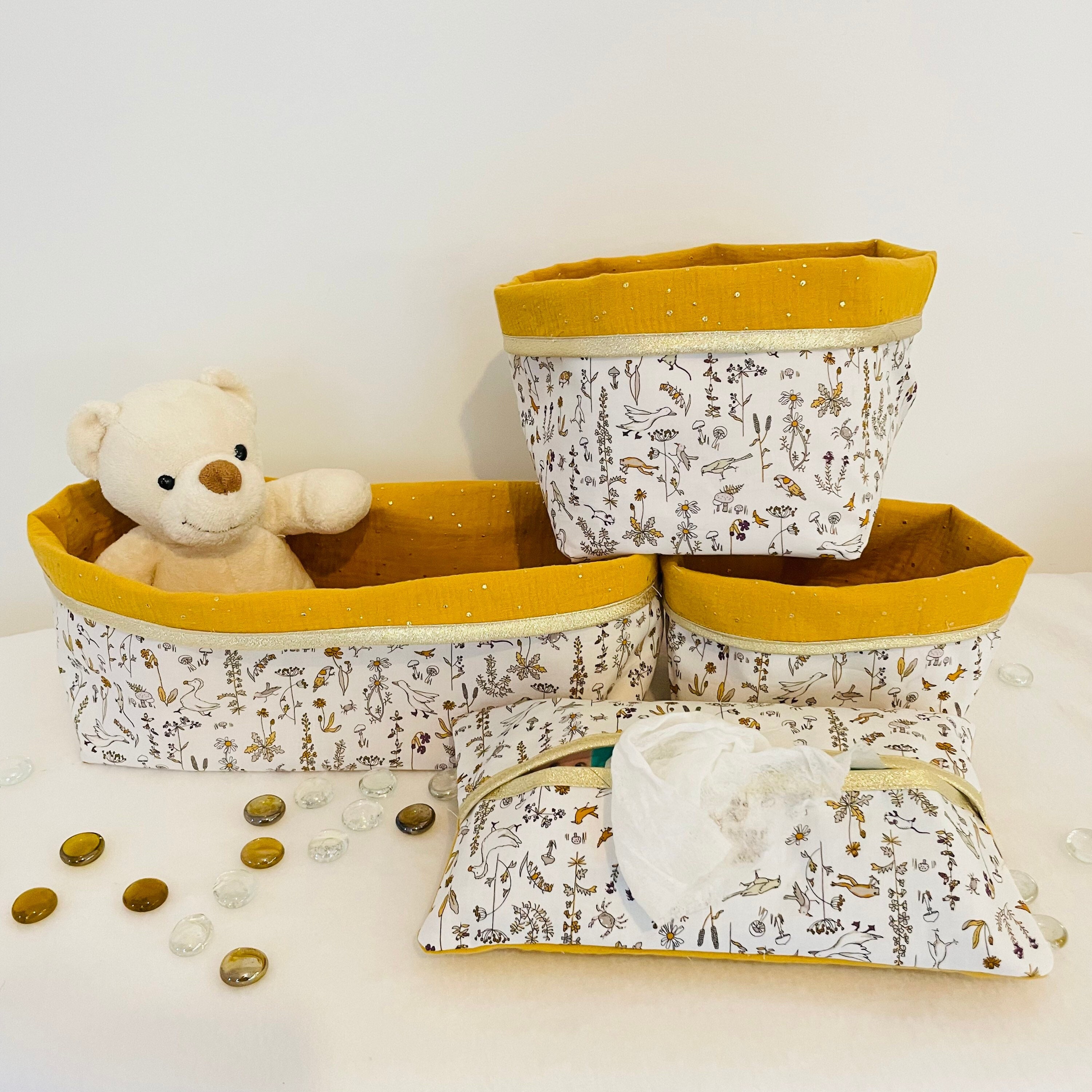 Panier de rangement bébé oursons et olives – Petit Balthazar