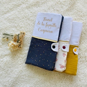 protège livret de famille personnalisable en double gaze de coton et molleton