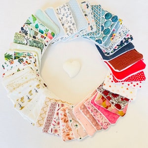 Semainier lingettes lavables pour les démaquillages ou le change de bébé , lot de 7 lingettes éponge de bambou réutilisables
