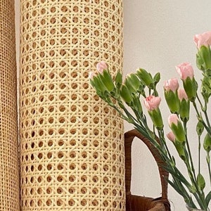 AAA Grade Rattan Cane HEX Webbing pre-woven  furniture weave - 24” fixed width x multiple lengths available upcycle decor hand woven
