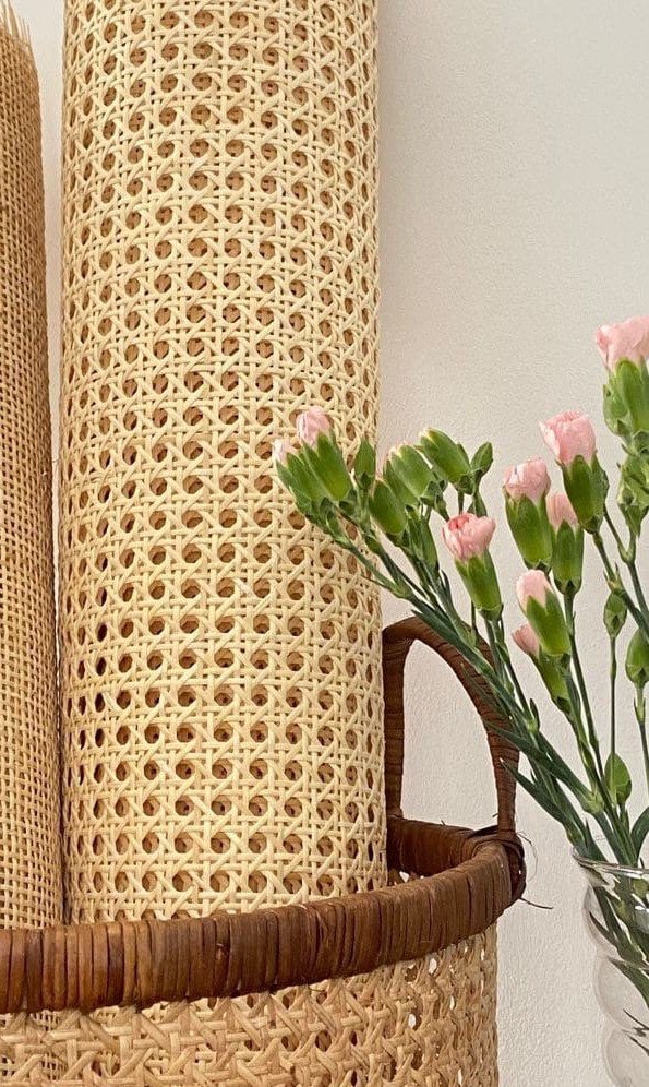 Premium Natural Rattan Cane Webbing Roll, Rattan Hexagon Weave for DIY  Projects, Rattan Furniture. Super Durable and Tough 