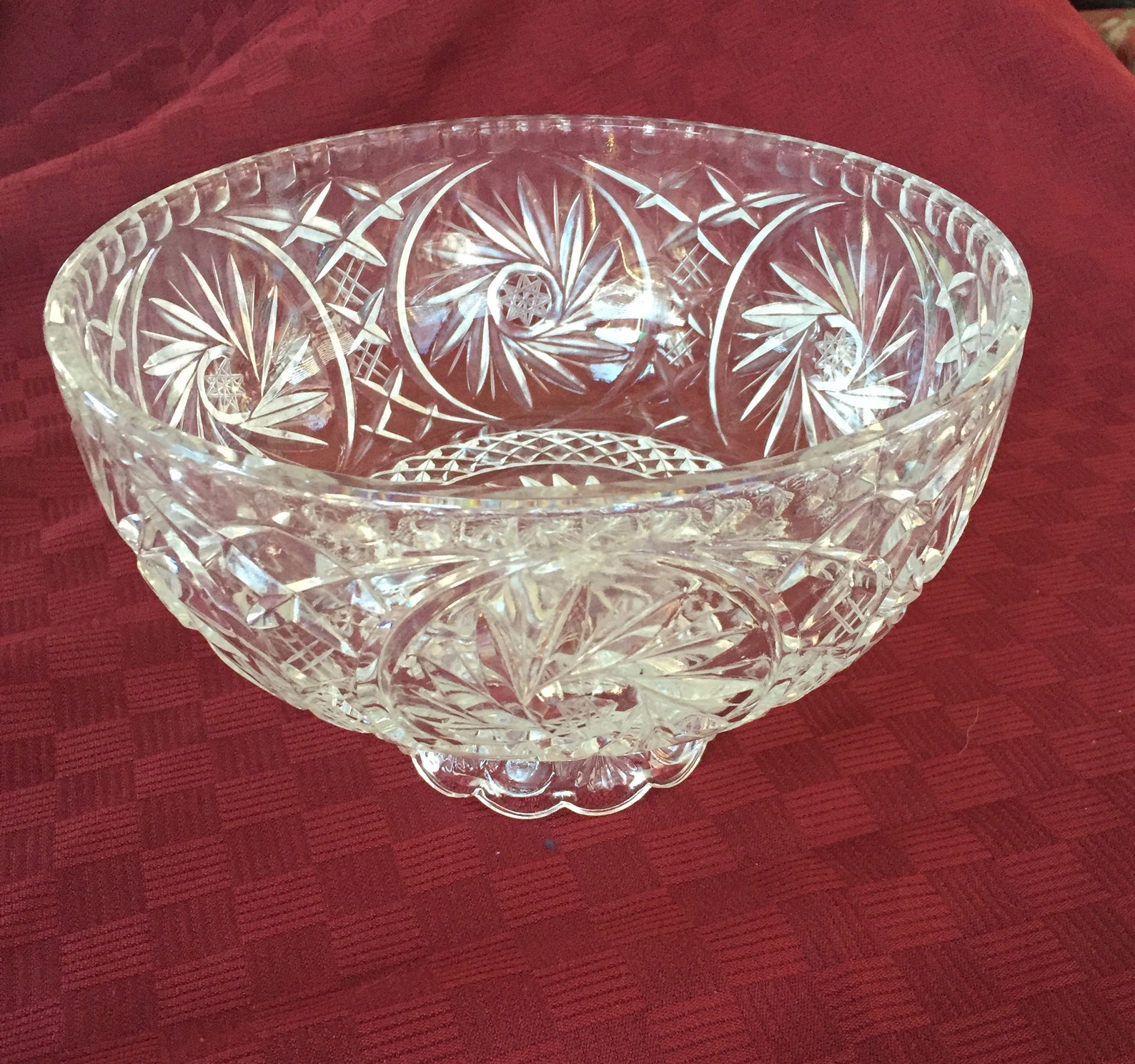 Cutcrystal Pedestal Bowl in Pinwheel Design Etsy Canada