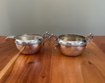 Vintage Wm A. Rodgers silver-plated cream and sugar set