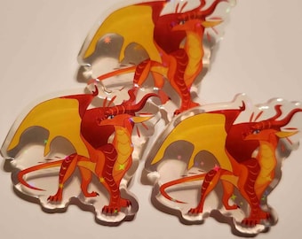 Peril Wings of Fire - Épingles holographiques en acrylique 1,5 po.
