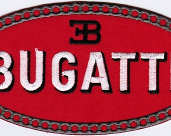 Logo Iron On Sew On Badge UK Seller BUGATTI Embroidered Badge