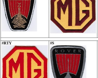 MG MORRIS GARAGE CAR MOTOR PATCHES  EMBROIDERED IRON OR SEW ON RED LOGO BADGES 