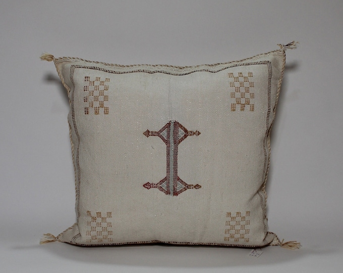 Creamy Pillows silk All sizes ,Pillow Cactus Silk, Moroccan Lumbar Cushion Handmade Silk Decorative Pillow,Moroccan Sabra Decorative Cushion