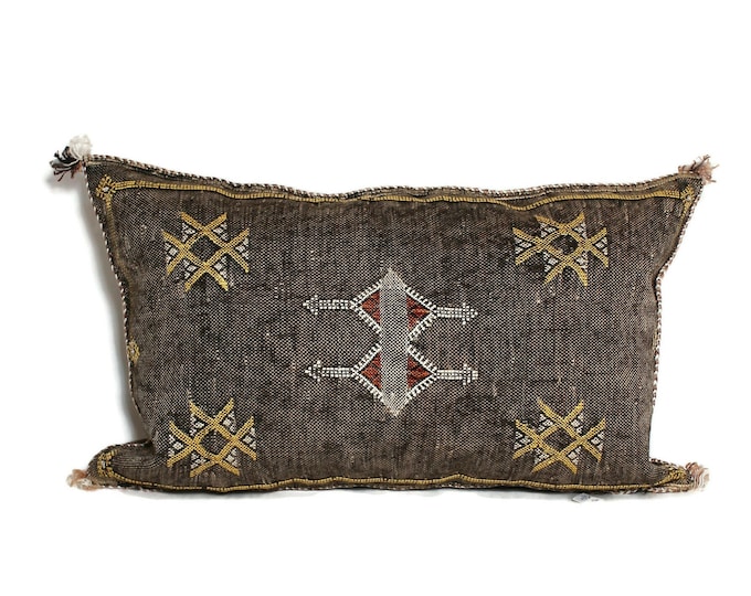 Washed Brown Moroccan pillows covers, Moroccan Decor Pillow, Handmade sabra pillow, Rustic Throw Pillow, Lumbar Throw, Pillow Sabra