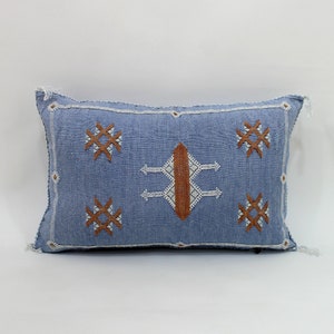 Vintage silk pillow, Moroccan Sabra cushion, handmade cactus silk pillow, Berber Sabra cushion, Pillow Throw, Moroccan Lumbar Sabra Cushion