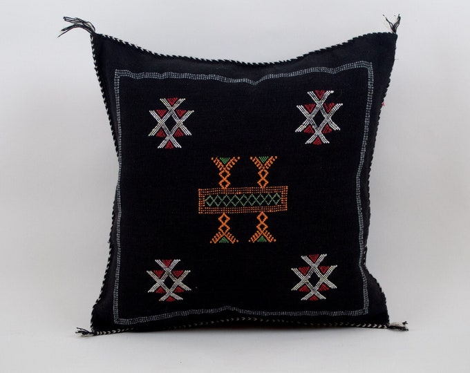 Moroccan Pillows silk ALL Sizes- Cactus Silk Pillow - Lumbar Cushion Handmade- Cactus Silk - Decorative Pillow, Moroccan Sabra Decorative