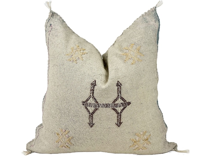 Beige Moroccan Cactus Silk Pillow ALL SIZES