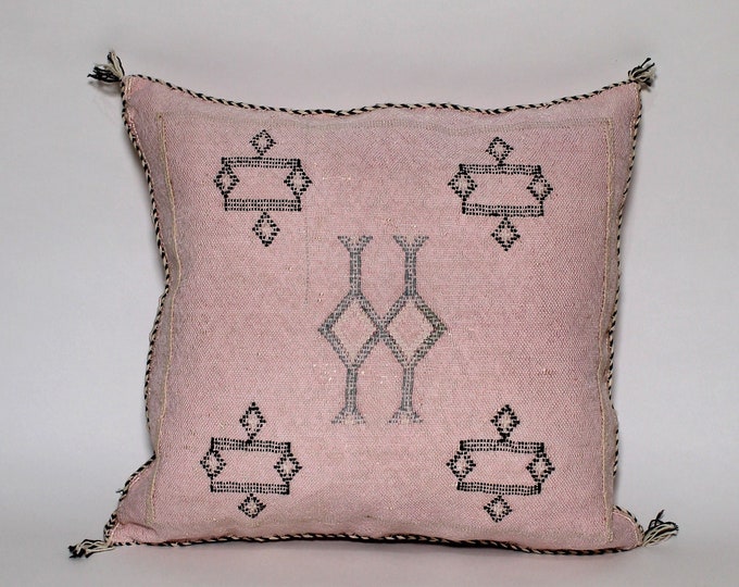 Pink Moroccan Cactus Silk Pillow ALL SIZES