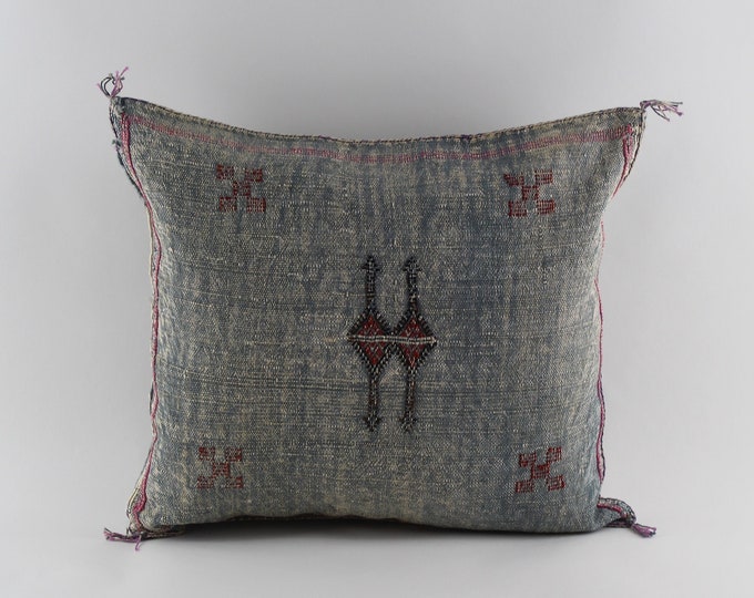 Dark Gray Pillows silk All sizes ,Pillow Cactus Silk,  Lumbar Cushion Handmade Silk Decorative Pillow, Moroccan Sabra Decorative Cushion