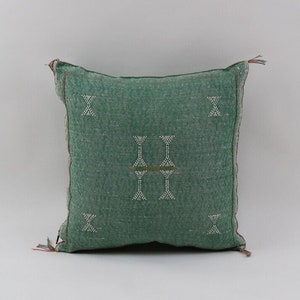 Cuscini verdi in seta Tutte le misure, Cuscino Cactus in seta, Cuscino lombare verde Cuscino decorativo in seta fatto a mano, Cuscino decorativo Sabra marocchino