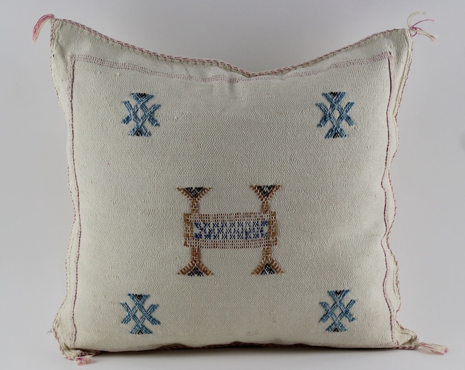Moroccan Pillow silk All sizes ,Pillow Cactus Silk, White Lumbar Cushion Handmade Silk Decorative Pillow, Moroccan Sabra Decorative Cushion