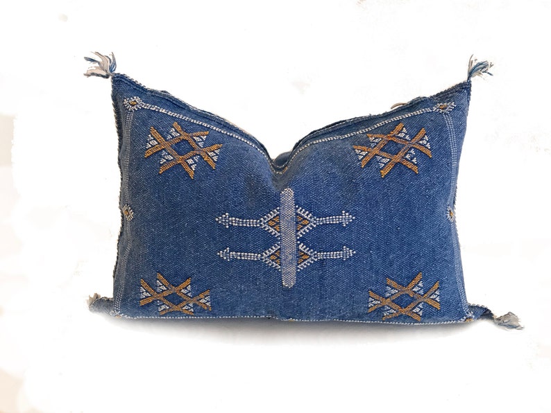 Large Blue Moroccan Pillows Covers Moroccan Decor Pillow Etsy