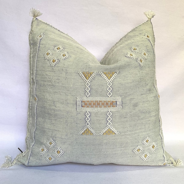 Almohada de seda de cactus marroquí gris TODOS LOS TAMAÑOS