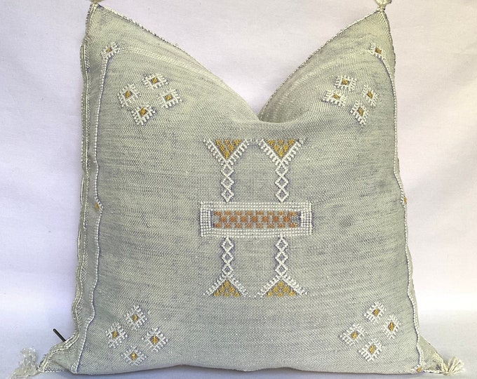Gray Moroccan Cactus Silk Pillow ALL SIZES