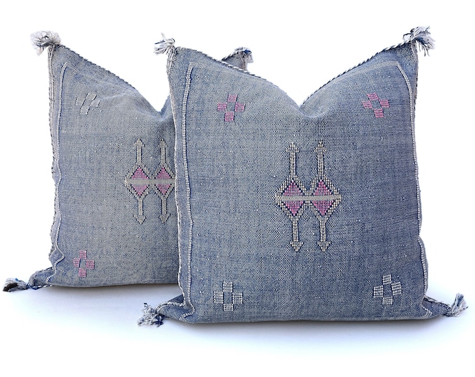 Cactus silk pillow, Moroccan Sabra cushion, handmade cactus silk pillow, Berber Sabra cushion, Pillow Throw, Moroccan Lumbar Sabra Cushion