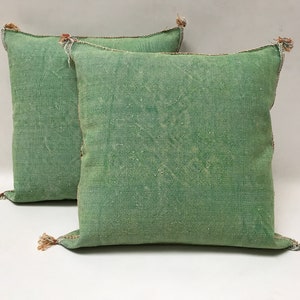 Green Pillows silk All sizes ,Pillow Cactus Silk, Lumbar Cushion Handmade Silk Decorative Pillow, Moroccan Sabra Decorative Cushion image 5