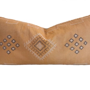 Peach silk pillow, Moroccan Sabra cushion, 40x20 Inches handmade cactus silk pillow, Berber Sabra cushion, Pillow Throw, Moroccan Lumbar