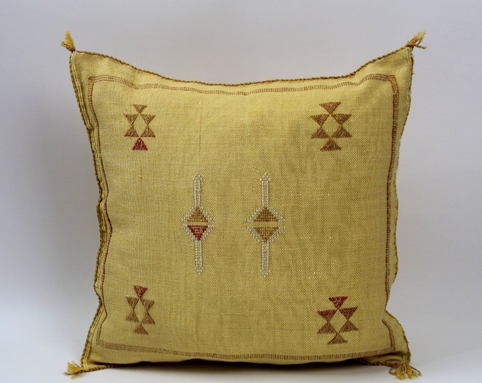 Moroccan Pillows silk ALL Sizes- Cactus Silk Pillow - Lumbar Cushion Handmade- Cactus Silk - Decorative Pillow, Moroccan Sabra Decorative