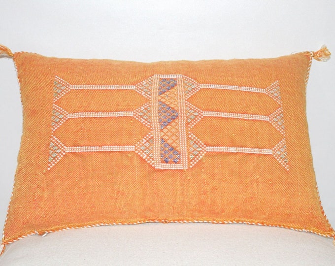 Large Orange Moroccan pillows covers, Moroccan Decor Pillow, Handmade sabra pillow, Rustic Throw Pillow, Lumbar Throw, Pillow Sabra