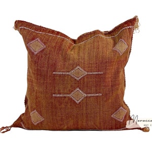 Orange Moroccan Cactus Silk Pillow ALL SIZES image 3