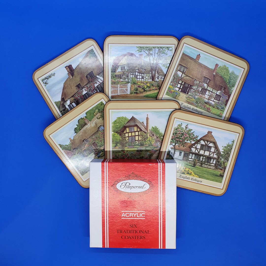 Six Vintage Pimpernel Coasters / English Cottages Traditional Etsy