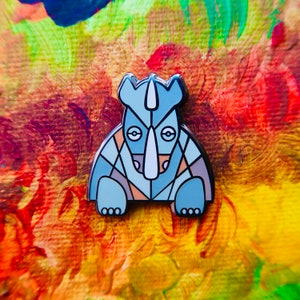 foreverwild Black Rhino Emaille Pin Badge (25mm) - Milieu, Ivoor, Safari, Afrika, Neushoorns, Neushoorn, Behoud, Olifant, Bedreigd