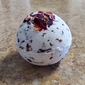 Organic Rose Bath Bomb | Rose Bath Bomb | Floral Bath Bomb | Rose Floral Bath Soak | Rose Scented Bath Bomb
