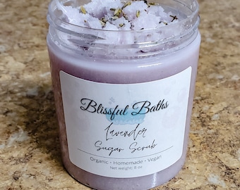 Organic Lavender Sugar Scrub | Lavender Sugar Scrub | Organic Body Scrub | Lavender Body Scrub