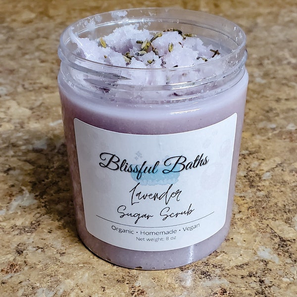 Organic Lavender Sugar Scrub | Lavender Sugar Scrub | Organic Body Scrub | Lavender Body Scrub