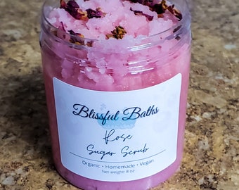 Organic Rose Sugar Scrub | Rose Sugar Scrub | Rose Body Scrub | Sugar Scrub