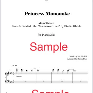 Księżniczka Mononoke - Główny motyw [na fortepian solo] /Nuty, nuty w formacie PDF 4 strony