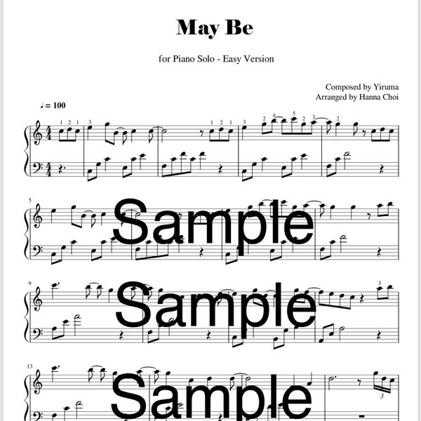 Maybe by Yiruma /Piano Sheetmusic, Noten  in PDF