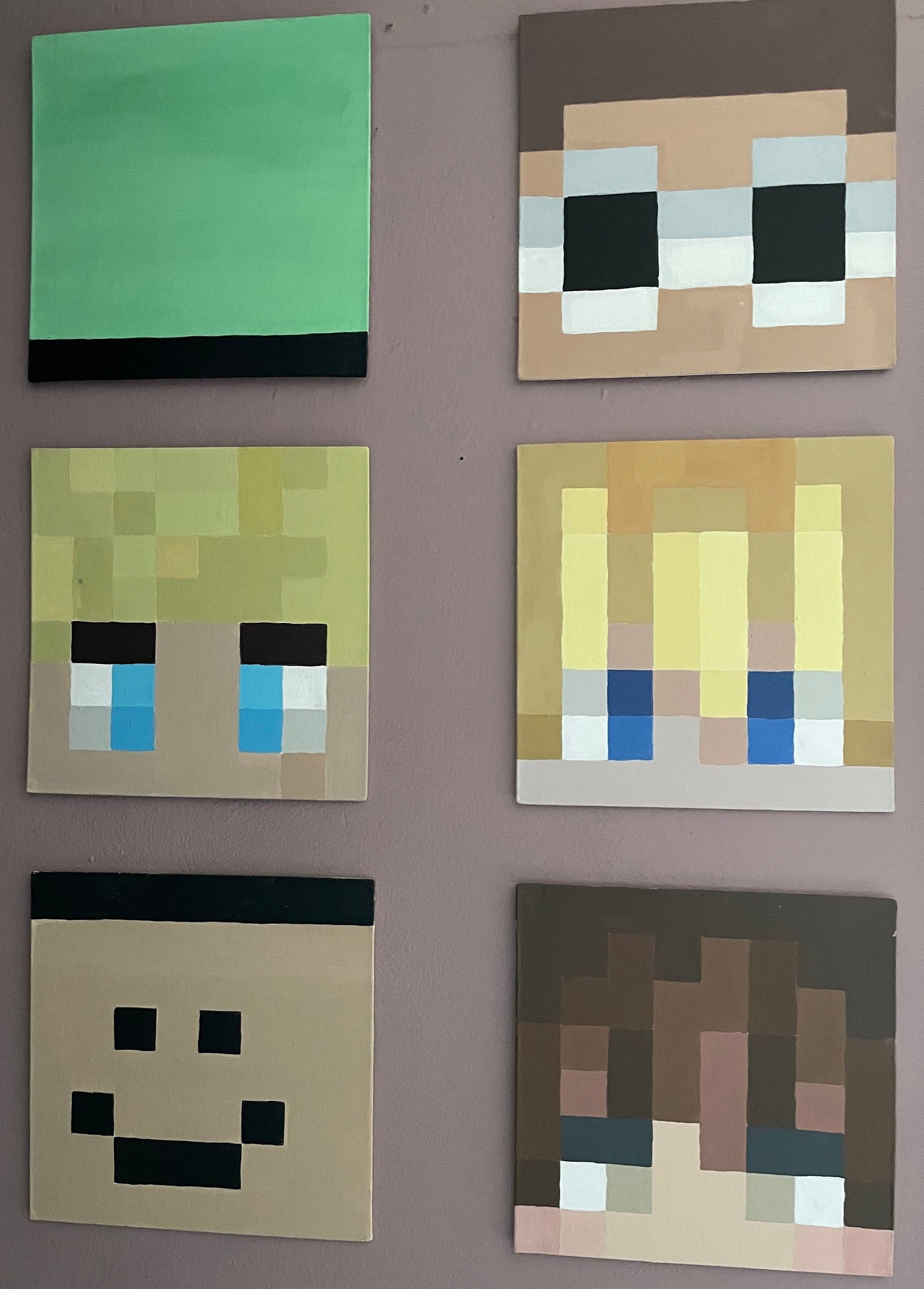 Dream Smp Minecraft Head Paintings 8x8 Etsy