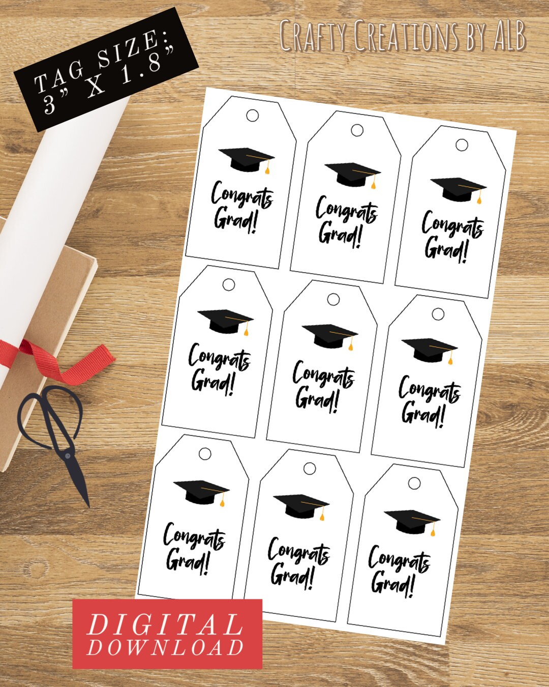 Printable Graduation Gift Tags Graduation Favor Tags Digital Etsy