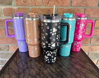 40 ounce Paw Print Tumbler