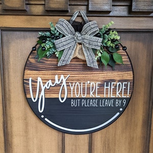 Welcome Door Hanger, Funny Door Hanger, Front Door Decor, Housewarming Gift, Funny Wreath, Christmas Gift, Home Decor, Door Hanger, Wreath